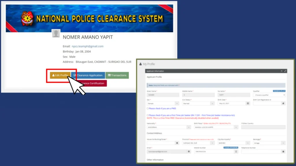 Completing your PNP profile