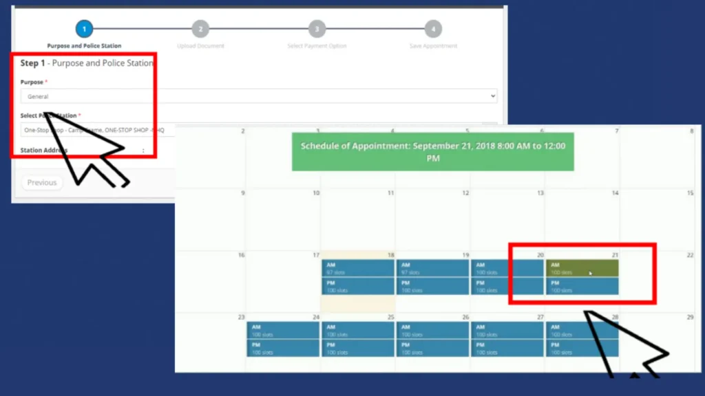 PNP Clearance available schedule example