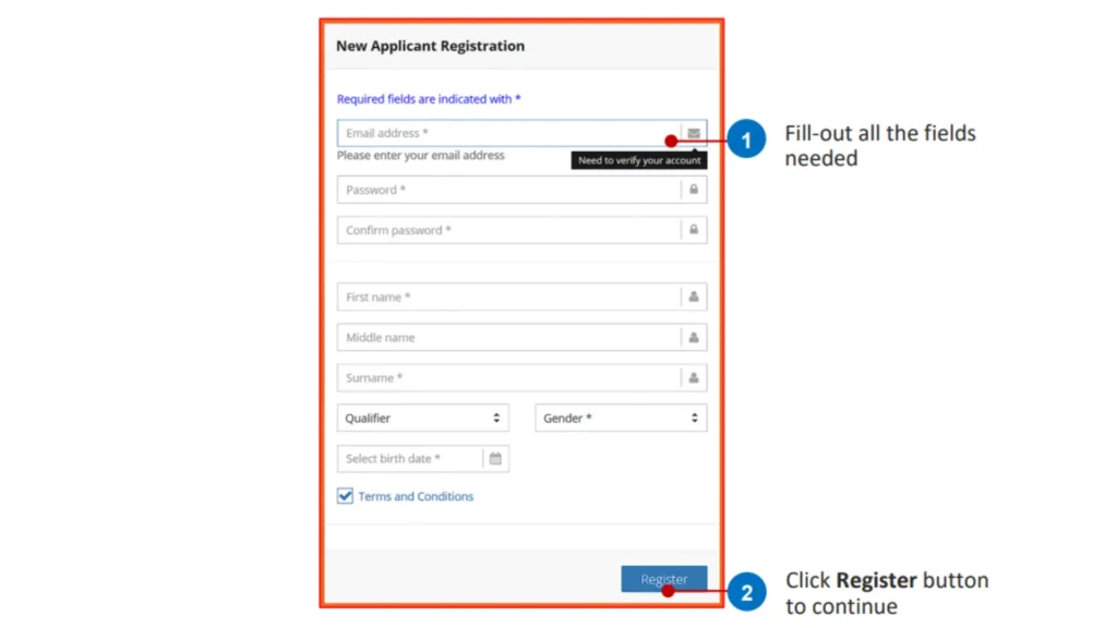 PNP Registration form image