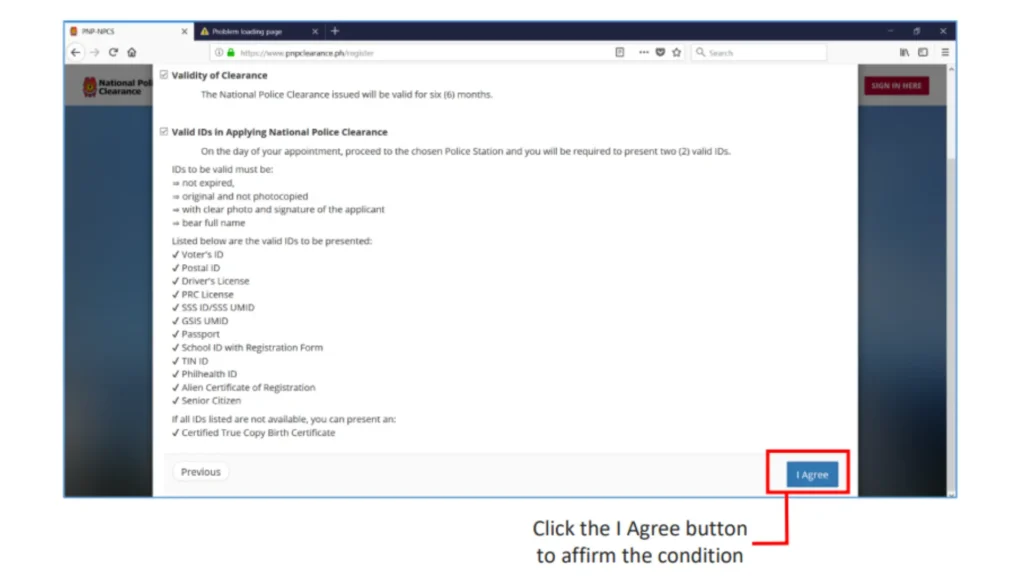 PNP Requirements and terms of Registration